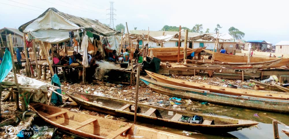 Debris in the fishing settlement